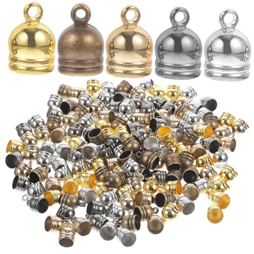 LIFKOME 150 Stück Teiliges Tassel Endkappen Langlebige DIY Schmuckzubehör für Armband Halskette Ohrring Quasten Kompatibel mit Spitze Satin Kordeln für Bastelperlen und Anhänger von LIFKOME