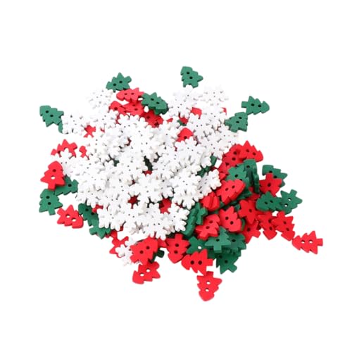 LIFKOME 150 Stück Weihnachtsbaum Holzknöpfe Bunte Gemischte Nähknöpfe für DIY Bastelprojekte und Weihnachtsdekoration für Kreative Projekte Zufällige Farbe Zufällige Farbe von LIFKOME