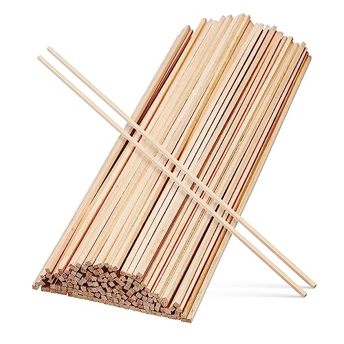 LIFKOME 150Stücke Unvollendete Holzstäbe Quadratische Holzdübel Für DIY Projekte Lange Bastelstäbchen Naturholz Glatte Oberfläche Für Einfaches Bearbeiten Für Handwerk von LIFKOME