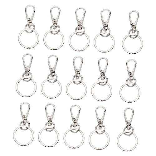 LIFKOME 15Stücke Zinklegierung Schlüsselanhänger Robuste Schlüsselring Clips Langlebige Schnallen für Sicheres und Einfaches Schlüsselmanagement für DIY Projekte von LIFKOME