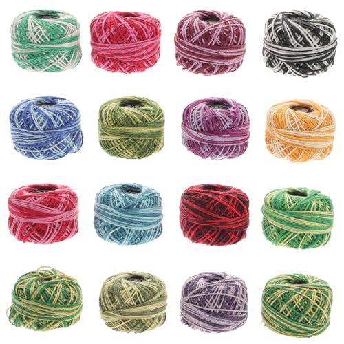 LIFKOME 16 Rollen Teiliges Stickgarn Set aus Baumwolle pro Langlebige Bunte Kreuzstich Stickfäden für DIY Handarbeiten Umweltfreundlich für Anfänger und Familien Bastelprojekte von LIFKOME