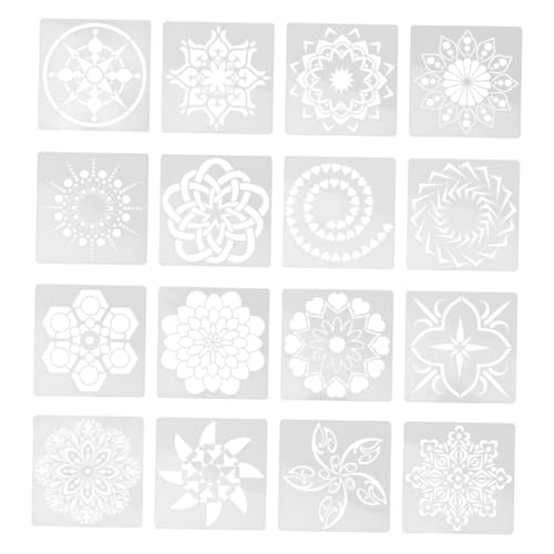 LIFKOME 16 Stück Teiliges Mandala Schablonen aus Langlebigem Feine Verarbeitung mit Glatten Kanten Kreative Hohle Muster für DIY Malerei Einfach Anzuwenden für Bastelfans von LIFKOME