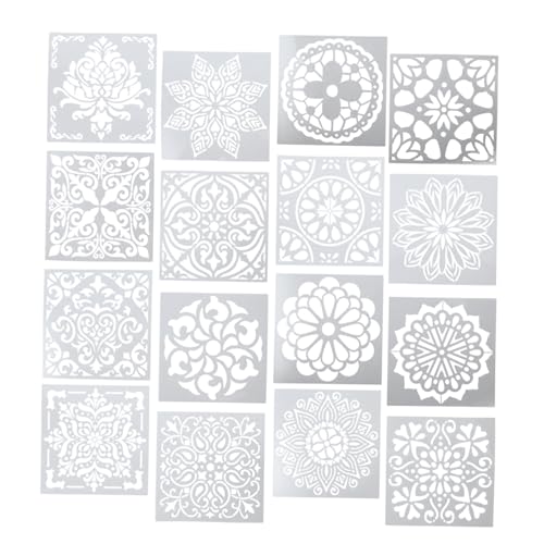 LIFKOME 16 Stück Teiliges Mandala Schablonen aus Pet Wiederverwendbare DIY Malvorlagen für Acrylmalerei Wänden und Bastelprojekten Kindgerecht und Kreativitätsfördernd von LIFKOME