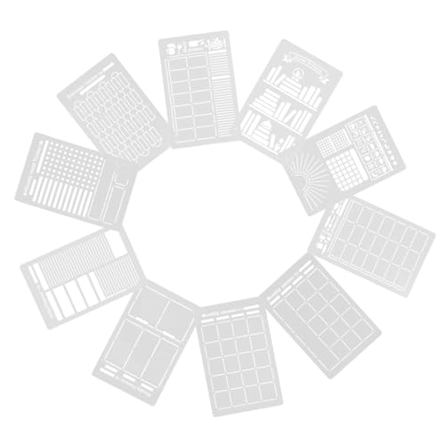LIFKOME 16 Stück Teiliges Stencil Journals aus Robustem Pet Wiederverwendbare Malvorlagen für DIY Tagebücher Scrapbooking und Kreative Notizbuchgestaltung Vielseitig Einsetzbar für Schüler von LIFKOME