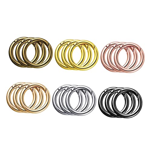 LIFKOME 18 Stück Teiliges Metall Feder Ringen Karabinerhaken für DIY Runde Clips für Handwerk Taschen und Bastelzubehör für Kreative Projekte von LIFKOME