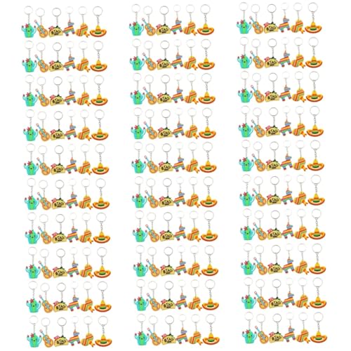 LIFKOME 180stücke Teiliges Mexikanische Pvc Schlüsselanhänger Lustige Cactus Und Sombrero Motive Für Fiesta-partys Und Geburtstagsfeiern Als Und Dekoration Für Taschen Und Rucksäcke von LIFKOME
