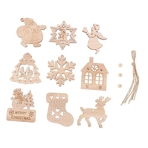 LIFKOME 1Satz DIY Weihnachts Holzscheiben Anhänger Leere Holzspäne für Malerei und Bastelprojekte zur Dekoration von Weihnachtsbaum Kamin und Wänden von LIFKOME