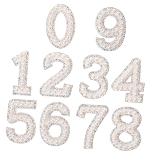 LIFKOME 1Satz Nummern Patches Für DIY Kleidung Strass Patches Zum Aufbügeln Hochwertige Stoffaufnäher Für Hüte Jeans Und Rucksäcke Hautfreundlich Und Langlebig Einfache von LIFKOME