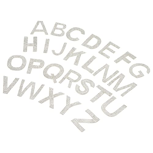 LIFKOME 1Satz Strass Alphabet Aufbügler Glitzer Patches zum Aufbügeln für DIY Kleidung Taschen Gestickte Applikationen für Dekoration Reparatur von LIFKOME