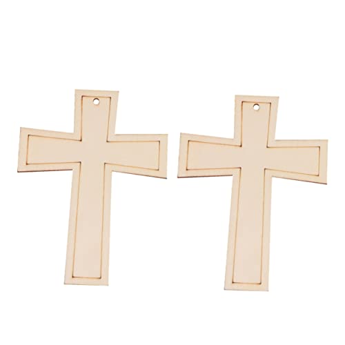 LIFKOME 1Tasche DIY Holz Hohl Hängend Anhänger Kruzifix Form Holzornamente Für Dekoration Beige Hängende Ornamente Für Taufen Und Holzhandwerk von LIFKOME