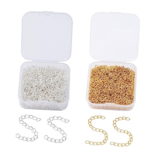 LIFKOME 2 Boxen Boxen Eisengold und Silberverlängerungsketten für Schmuckherstellung DIY Armband Halskette Zubehör mit Aufbewahrungsbox für Einfache Organisation und Vielseitige von LIFKOME
