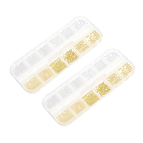 LIFKOME 2 Boxen Boxen Nagelkunst Perlen Gold Silber Metall Stahlkugeln Mix Verschiedene DIY Nail Art Zubehör für Kreative Maniküre und Naildesigns Aufbewahrungsbox LIFKOME 2 Boxen Boxen Nagelkunst Perlen Gold Silber Metall Stahlkugeln Mix Verschiedene DIY Nail Art Zubehör für Kreative Maniküre und Naildesigns Aufbewahrungsbox von LIFKOME