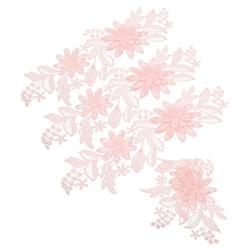 LIFKOME 2 Paar Blumenapplikationen Für Kleidung, Polyester-blumenspitzenbesatz, Dekorative Verzierungen, Stickerei-blumenspitzenapplikationen Für Hochzeitskleid von LIFKOME