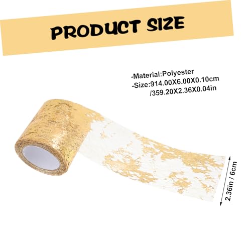 LIFKOME 2 Rollen Goldener Mesh Tüll Breit für DIY Basteln Schleifen Geschenkverpackung Partydeko Langlebig und Vielseitig für Geburtstags Hochzeitsdekorationen von LIFKOME