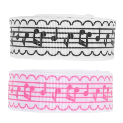 LIFKOME 2 Rollen Musiknoten Geschenkband Mehrfarbiges Vielseitiges DIY Band für Basteln Geschenkverpackung Haaraccessoires und Festdekoration von LIFKOME