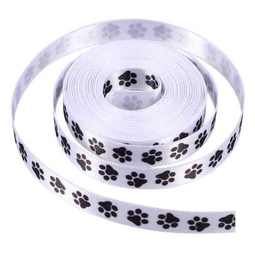 LIFKOME 2 Rollen Paw Print Geschenkband Pfotenabdruck Grosgrainband Strapazierfähigem Polyester Breit Yards pro Rolle für Bastelprojekte und Geschenkverpackungen von LIFKOME