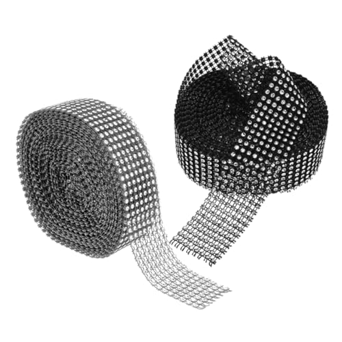 LIFKOME 2 Rollen Selbstklebendes Strassband Reihiges Mesh mit Funkelnden Schwarzen und Silbernen Kristallsteinen Leichter Langlebiger Dekorationsstreifen für Hochzeitstorten DIY Basteln LIFKOME 2 Rollen Selbstklebendes Strassband Reihiges Mesh mit Funkelnden Schwarzen und Silbernen Kristallsteinen Leichter Langlebiger Dekorationsstreifen für Hochzeitstorten DIY Basteln von LIFKOME