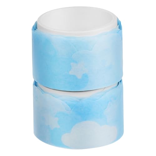 LIFKOME 2 Rollen Washi Tape Dünnes Dekoratives Klebeband Blau Wolken Motiv Für Journaling Scrapbooking Geschenkverpackung DIY Basteln von LIFKOME