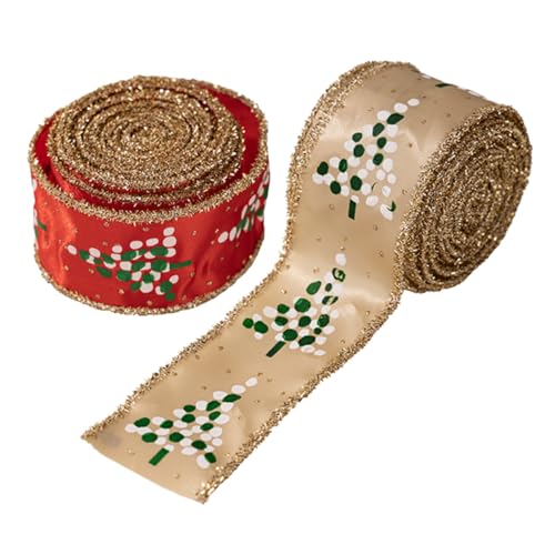 LIFKOME 2 Rollen Weihnachtsband mit Drahtkante Robuste Stoffbänder in Rot und Khaki Formstabil für DIY Weihnachtskränze Schleifen Geschenkverpackung Langlebig und Farbecht LIFKOME 2 Rollen Weihnachtsband mit Drahtkante Robuste Stoffbänder in Rot und Khaki Formstabil für DIY Weihnachtskränze Schleifen Geschenkverpackung Langlebig und Farbecht von LIFKOME