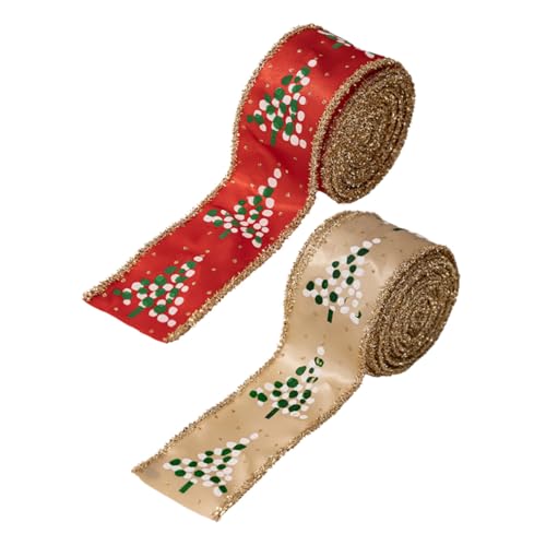 LIFKOME 2 Rollen Weihnachtsband mit Drahtkante Vielseitiges Geschenk Verpackungsband für DIY Kränze Schleifen Tür Fensterdekorationen Festliches Stoffband mit Klassischem Weihnachtsdesign LIFKOME 2 Rollen Weihnachtsband mit Drahtkante Vielseitiges Geschenk Verpackungsband für DIY Kränze Schleifen Tür Fensterdekorationen Festliches Stoffband mit Klassischem Weihnachtsdesign von LIFKOME