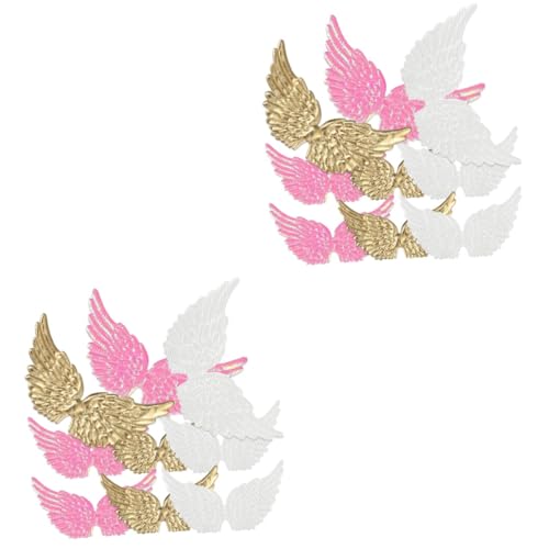 LIFKOME 2 Sätze Diy Engelsflügel Zubehör Für Bastelarbeiten Kleine Dekorative Flügel Gold Rosa Und Weiß Für Kostüme Rucksäcke Und Kreative Projekte 36 Stücke * 2 von LIFKOME