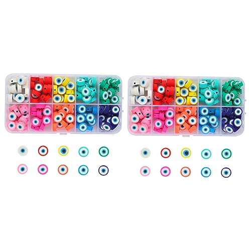 LIFKOME 2 Sätze Evil Eye Perlen Bunte Diy Schmuckperlen Für Armbänder Und Haargummis Praktische Bastelmaterialien Für Kreative Projekte 150 Stück * 2 von LIFKOME