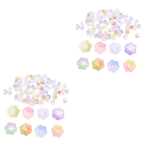 LIFKOME 2 Sätze Glasblumenperlen Dekorative Diy Perlen Für Armbänder Und Bunte Lose Perlen Für Schmuckherstellung Und Bastelprojekte 100 Stück * 2 von LIFKOME
