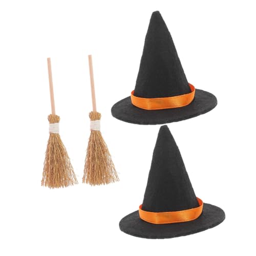 LIFKOME 2 Sätze Miniatur Hexenhüte und Besen Set Teiliges Halloween Deko Set für Puppenhaus Kreative Mini Zubehörteile für Stimmungsvolle Garten und Partygestaltung LIFKOME 2 Sätze Miniatur Hexenhüte und Besen Set Teiliges Halloween Deko Set für Puppenhaus Kreative Mini Zubehörteile für Stimmungsvolle Garten und Partygestaltung von LIFKOME