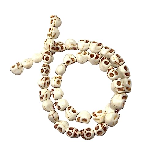 LIFKOME 2 Sätze Schädelperlen Weiße Türkis Loose Beads für Armbänder Langlebige Materialien für Halloween Projekte und Kreative Bastelarbeiten von LIFKOME