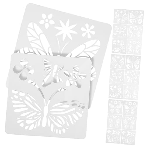 LIFKOME 2 Sätze Schmetterlings Schablonen für Wandmalerei DIY Bastelvorlagen Malvorlagen Wiederverwendbar Glatte Kanten Inspirierendes Gestalten für Scrapbooking Journaling von LIFKOME