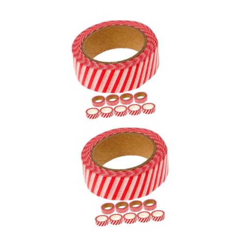 LIFKOME 2 Sätze Weihnachts Geschenkpapier Klebeband Dekorative Papierklebebänder Für Scrapbooking Partybedarf Und Geschenkschmuck Für Weihnachtsfeiern Und Bastelprojekte 10 Rollen * 2 von LIFKOME