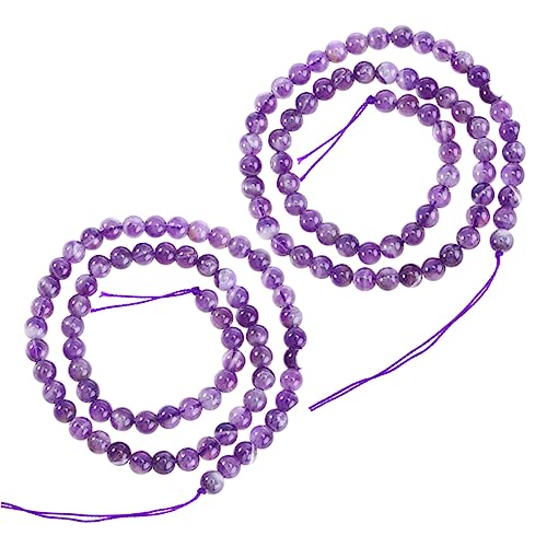 LIFKOME 2 Stück Amethyst Perlen Lose Edelsteinperlen für Schmuckherstellung DIY pro Strang Lila für Armbänder und Dekoration von LIFKOME