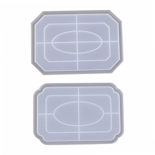 LIFKOME 2 Stück DIY Silikonform für Achteckige Aufbewahrungstabletts Kreative Gießform für Resinplatten für Einzigartige Handwerksprojekte und Aufbewahrungslösungen von LIFKOME