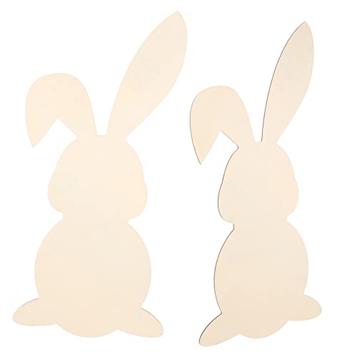 LIFKOME 2 Stück Diy Holzanhänger Osterhase zum Basteln Naturbelassene Holzscheiben Einfache Frühlingsdeko zum Aufhängen für Vielseitige Osterparty und Wohnaccessoire von LIFKOME