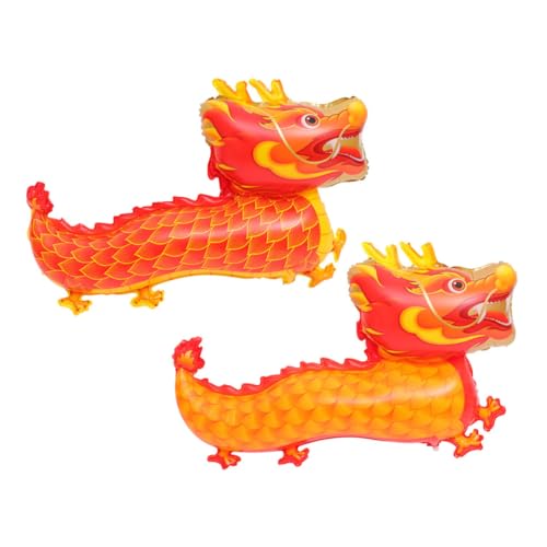 LIFKOME 2 Stück Drachen Folienballons Große Leichte Partydekoration für Geburtstag und Neujahr Farbenfrohe Chinesische Glücksbringer für Familienfest und Kinderparty von LIFKOME