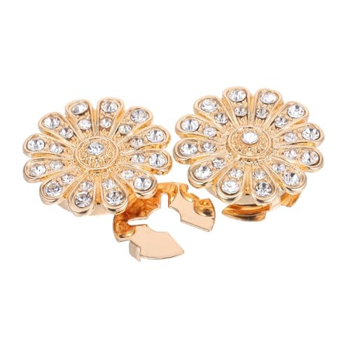 LIFKOME 2 Stück Elegante Strass Blüten Knopf-überzüge für Hemden und Jacken Kreative Unisex Metall-knöpfe mit Funkelnden Schmucksteinen Modische DIY Accessoires für Damen und Herren von LIFKOME