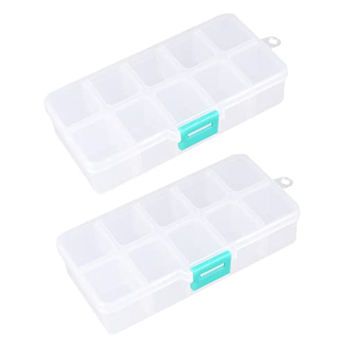 LIFKOME 2 Stück Fächer Aufbewahrungsbox für Schmuck Transparente Kunststoff Organizer Box für Ohrringe Armbänder und Perlen zur Tischorganisation und Dekoration von LIFKOME