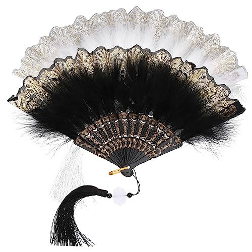 LIFKOME 2 Stück Faltbare Handfächer aus Federn Accessoires für Hochzeiten Fotografie und Partys für Damen Langlebig und Handgefertigt LIFKOME 2 Stück Faltbare Handfächer aus Federn Accessoires für Hochzeiten Fotografie und Partys für Damen Langlebig und Handgefertigt von LIFKOME