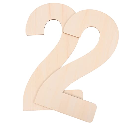LIFKOME 2 Stück Holz Große Nummern Hängeschilder Diy Bastelprojekte für Home Decor Natürliche Holzsignale für Hochzeitsdekoration und Wandgestaltung von LIFKOME