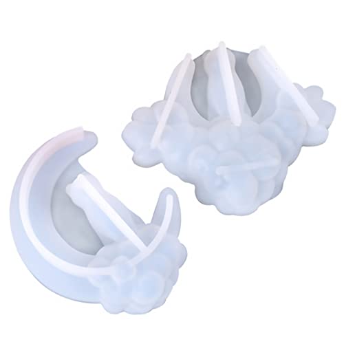 LIFKOME 2 Stück Katzen Mond Silikonform für Epoxidharz DIY Schmuck Gießform für Kreative Anhänger Langlebig und Flexibel für Bastelprojekte und von LIFKOME