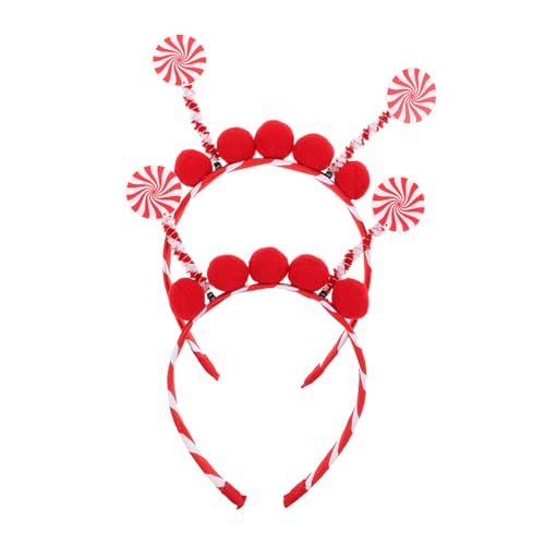 LIFKOME 2 Stück Lollipop Pompom Haarreifen Party Kostüm Haarband Bunte Weihnachts Halloween Accessoires für Fasching Karneval Festliche Haardekoration von LIFKOME