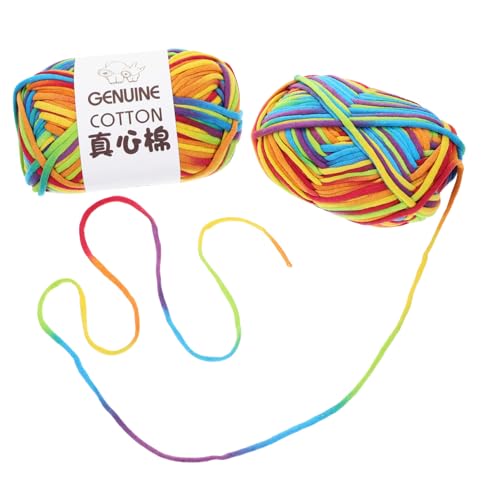 LIFKOME 2 Stück Mehrfarbige Baumwollgarn Rainbow Häkelgarn für DIY Stricken und Handwerk Hochwertige Strickwolle für Kreative Projekte Hautfreundlich und Flexibel von LIFKOME