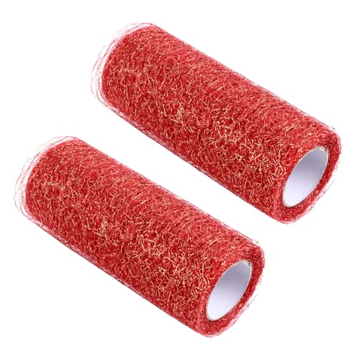LIFKOME 2 Stück Mesh Band Rolle Breit Lang Glitzer Mesh Stoffrolle für DIY Basteln Partydeko Hochzeit Haarschmuck und Bekleidungszubehör Rot Gold LIFKOME 2 Stück Mesh Band Rolle Breit Lang Glitzer Mesh Stoffrolle für DIY Basteln Partydeko Hochzeit Haarschmuck und Bekleidungszubehör Rot Gold von LIFKOME