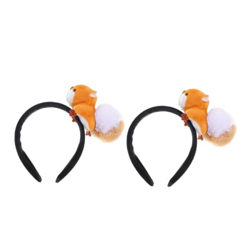 LIFKOME 2 Stück Niedliches Eichhörnchen stirnband aus Weichem Plüschstoff Bequemer Sitz für Party Kostüm cosplay Geeignet für Altersgruppen Perfektes Accessoire für Geburtstags von LIFKOME