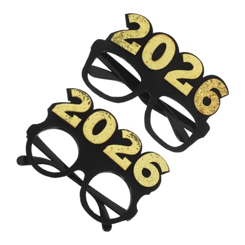 LIFKOME 2 Stück Partybrillen Schwarz-gold mit Glitzer Retro-design Langlebiges Pc-material Auffällige Silvester Festbrille für Erwachsene Foto-requisiten und Feierlichkeiten LIFKOME 2 Stück Partybrillen Schwarz-gold mit Glitzer Retro-design Langlebiges Pc-material Auffällige Silvester Festbrille für Erwachsene Foto-requisiten und Feierlichkeiten von LIFKOME