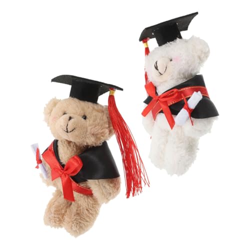 LIFKOME 2 Stück Plüschbär Abschluss Kuscheltier Weiches Stofftier mit Doktorhut Niedliches Party zur Graduierung Dekoration für Abschlussfeier für Absolventen von LIFKOME