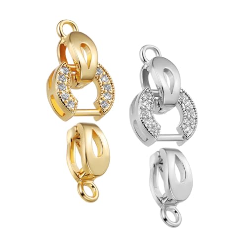 LIFKOME 2 Stück Robuste Metallverschluss Clips für Armbänder und Halsketten Kompakte Schmuckverbinder zum Einfachen DIY Schmuckbasteln Vielseitig für Handgefertigte Schmuckstücke von LIFKOME