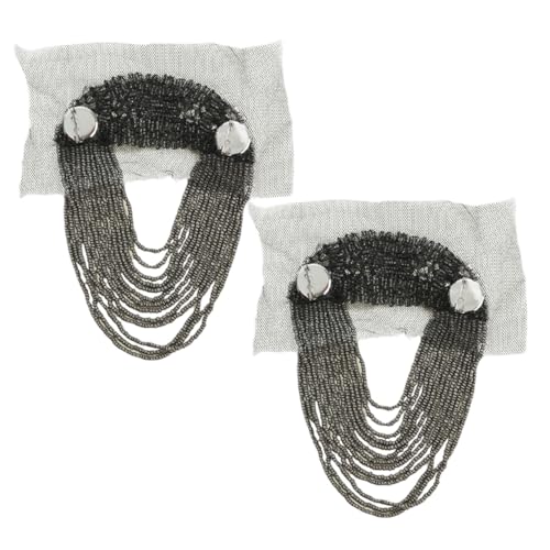 LIFKOME 2 Stück Schulter-quasten Epauletten mit Metallkette Abnehmbare Modische Schulterfransen für Damen und Herren Beadete Metall-schulterpads für Anzüge Kostüme und Kleider von LIFKOME