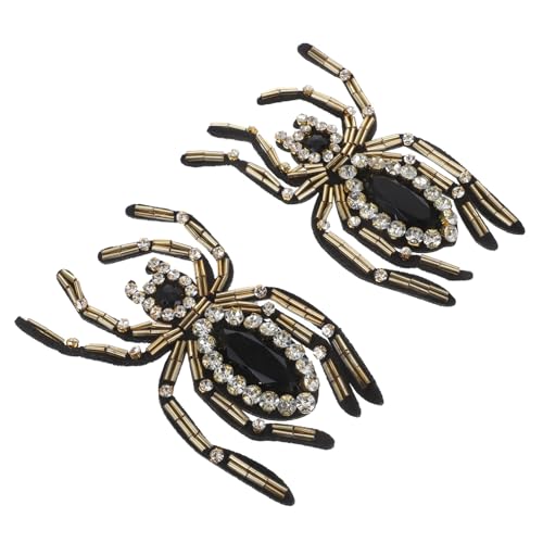 LIFKOME 2 Stück Spinnen-patch zum Aufnähen für Halloween Kleidungsschmuck Schuhdekor DIY Brosche Applikation für Pullover Hemden Kleider von LIFKOME