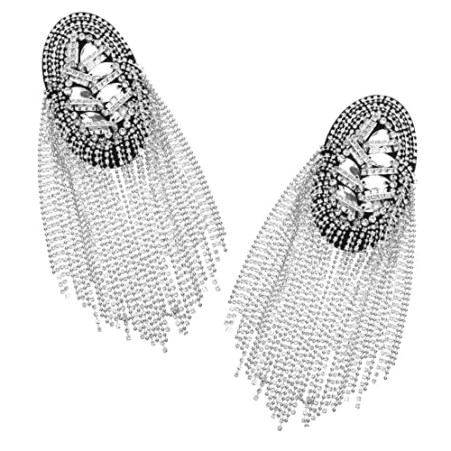 LIFKOME 2 Stück Strass Schulterklappen mit Quasten Teiliges Applikationen für Damen Vintage Silberschmuck Vielseitige Dekoration für Kleidung für Hochzeit Bühne Cosplay LIFKOME 2 Stück Strass Schulterklappen mit Quasten Teiliges Applikationen für Damen Vintage Silberschmuck Vielseitige Dekoration für Kleidung für Hochzeit Bühne Cosplay von LIFKOME